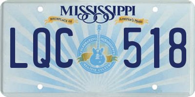 MS license plate LQC518