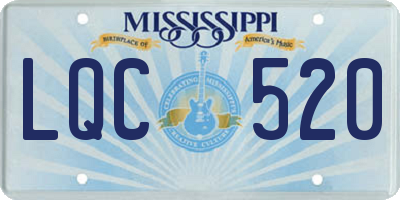 MS license plate LQC520