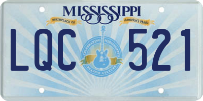 MS license plate LQC521