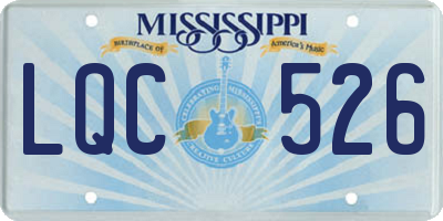MS license plate LQC526