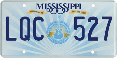 MS license plate LQC527