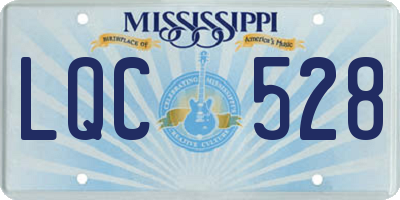 MS license plate LQC528