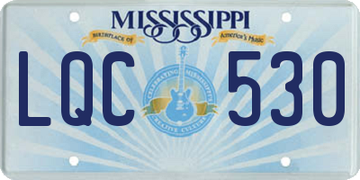 MS license plate LQC530
