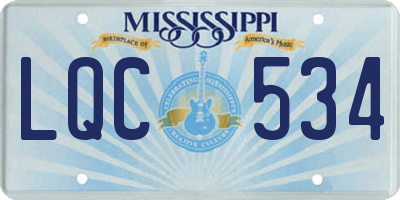 MS license plate LQC534