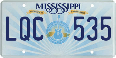 MS license plate LQC535