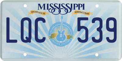 MS license plate LQC539