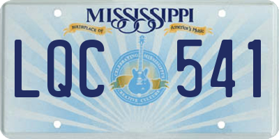 MS license plate LQC541
