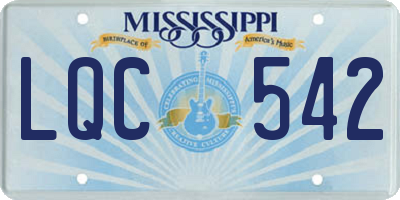 MS license plate LQC542