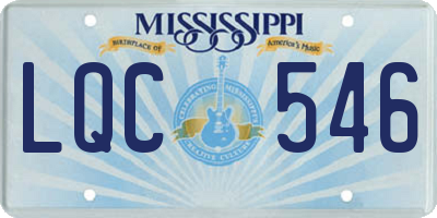 MS license plate LQC546