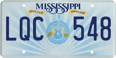 MS license plate LQC548