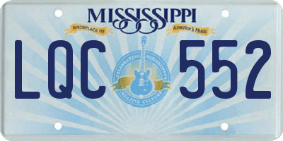 MS license plate LQC552