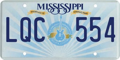 MS license plate LQC554