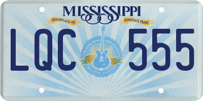 MS license plate LQC555