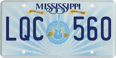 MS license plate LQC560