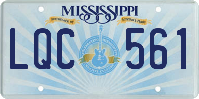 MS license plate LQC561