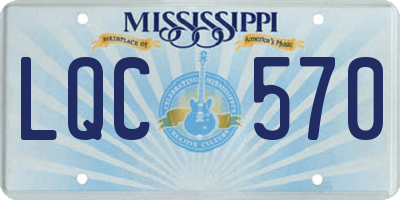 MS license plate LQC570