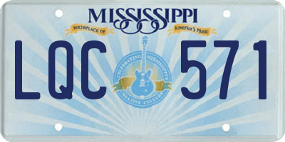 MS license plate LQC571
