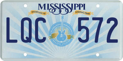 MS license plate LQC572