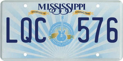 MS license plate LQC576