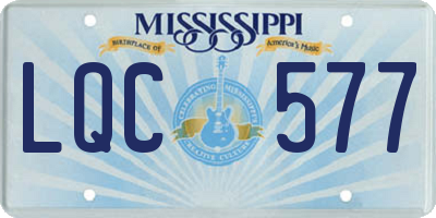 MS license plate LQC577