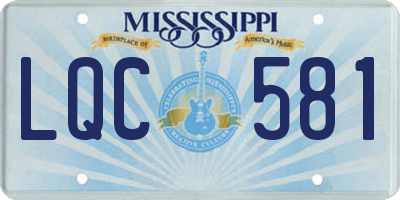 MS license plate LQC581