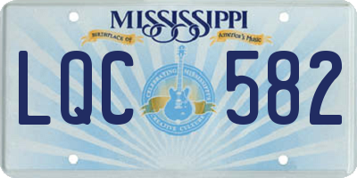 MS license plate LQC582