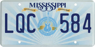 MS license plate LQC584