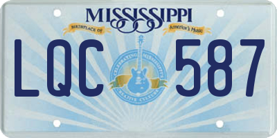 MS license plate LQC587