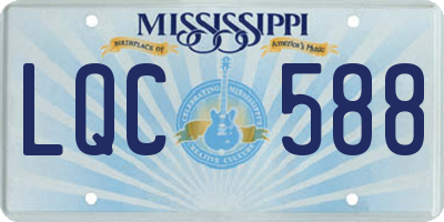 MS license plate LQC588