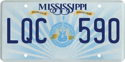 MS license plate LQC590