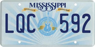 MS license plate LQC592