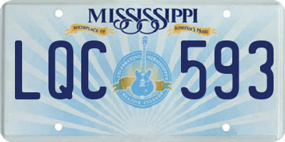 MS license plate LQC593