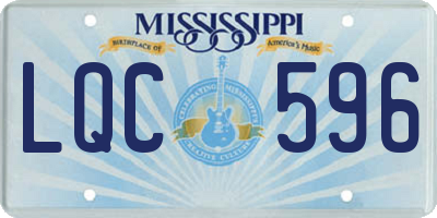MS license plate LQC596