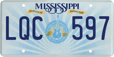 MS license plate LQC597