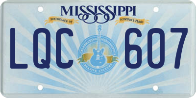 MS license plate LQC607