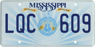 MS license plate LQC609