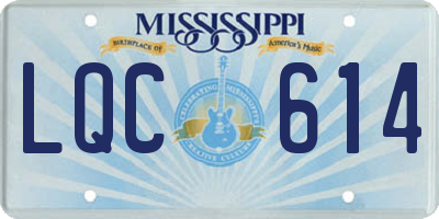 MS license plate LQC614