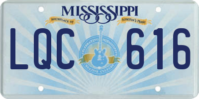 MS license plate LQC616