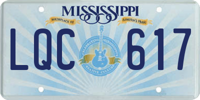 MS license plate LQC617