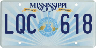 MS license plate LQC618