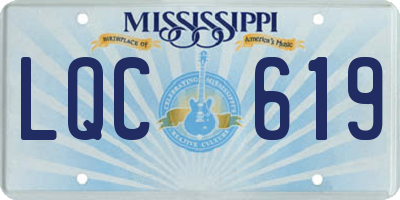 MS license plate LQC619