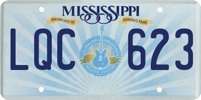 MS license plate LQC623