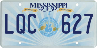 MS license plate LQC627