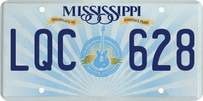 MS license plate LQC628