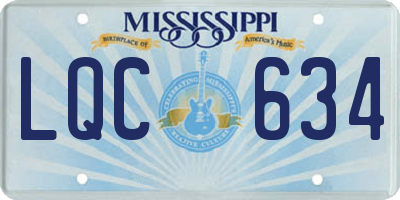 MS license plate LQC634