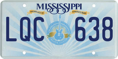 MS license plate LQC638