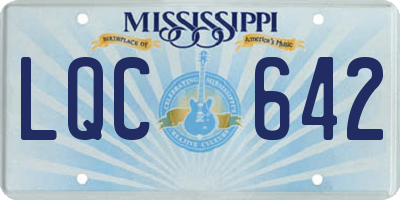 MS license plate LQC642