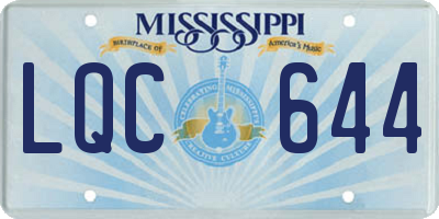 MS license plate LQC644