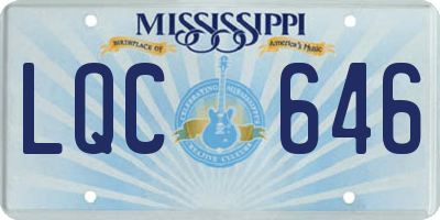 MS license plate LQC646