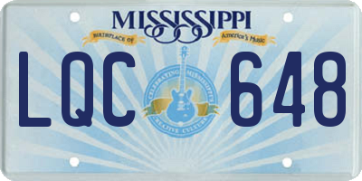 MS license plate LQC648